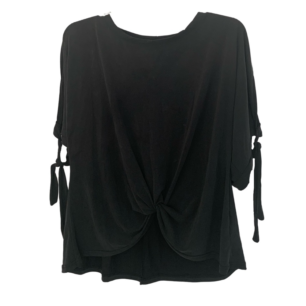 She+Sky Charcoal Grey Cold Shoulder Top With Ties